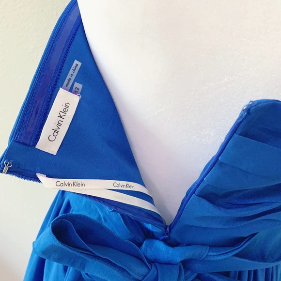 Calvin Klein | Blue Strapless Sweatheart Dress Size 12 - Picture 5 of 10